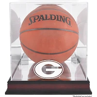 Vitrine de basket-ball Georgia Bulldogs avec finition antique en acajou et dos en miroir
