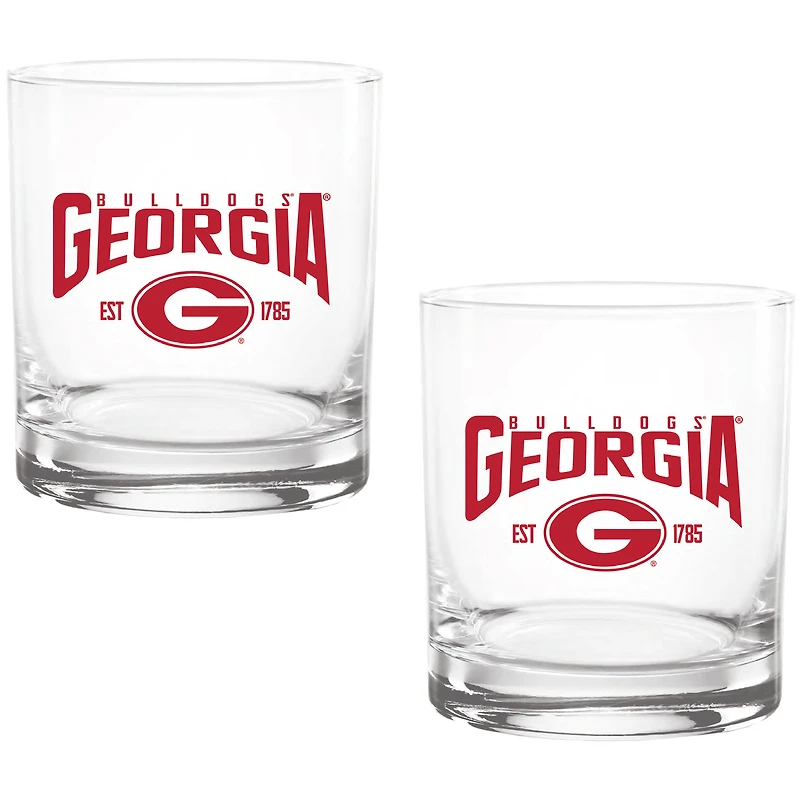Lot de deux verres à whisky Established Rocks de 41 cl des Georgia Bulldogs