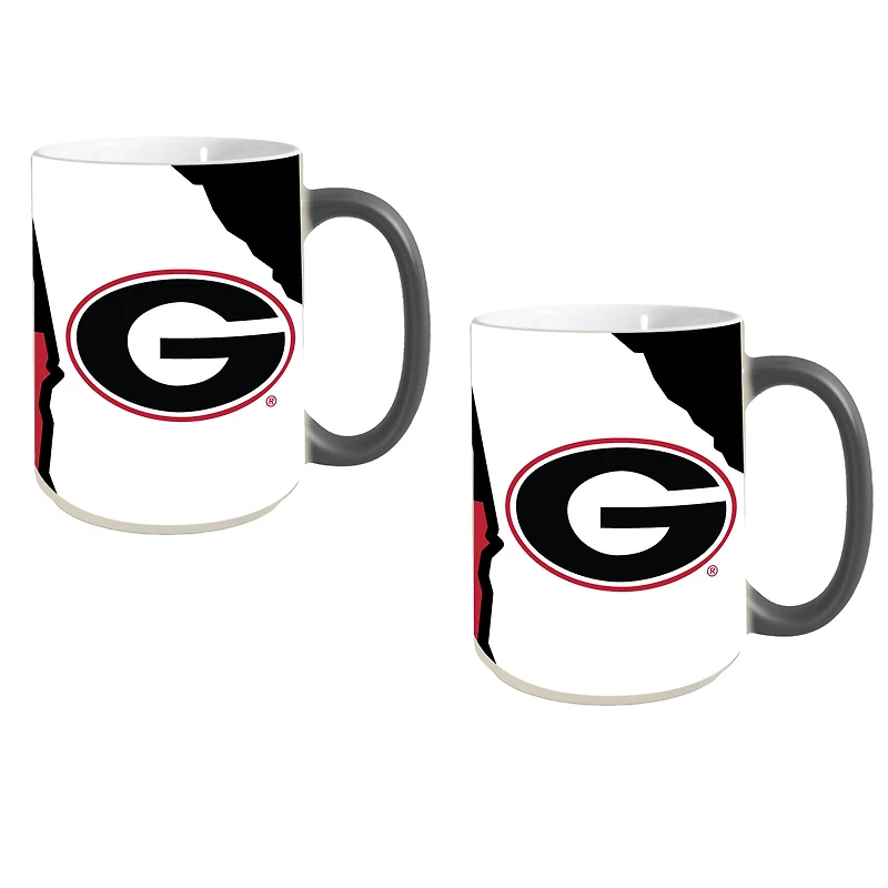 Georgia Bulldogs Two-Pack 15oz. Reveal Mug Set