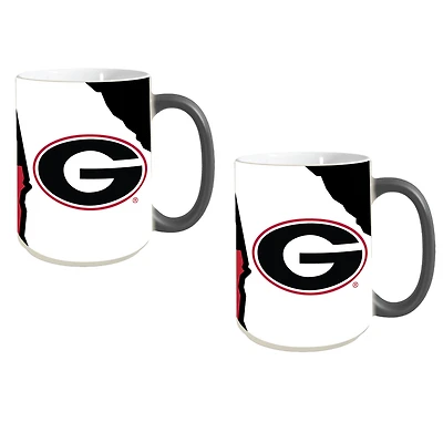 Georgia Bulldogs Two-Pack 15oz. Reveal Mug Set