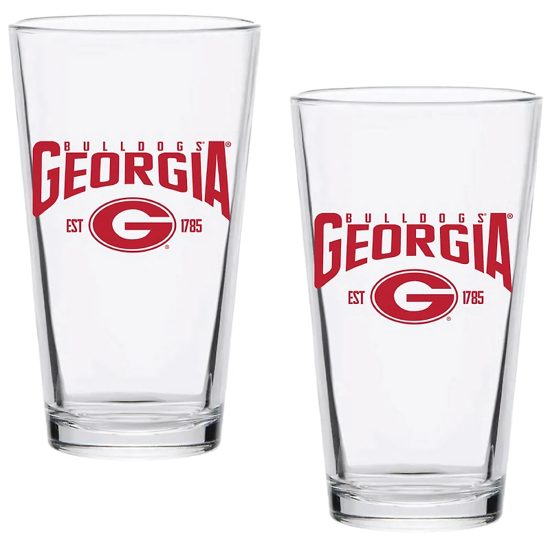 Georgia Bulldogs Two-Pack 16oz. Established Pint Glass Set
