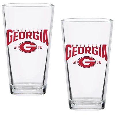 Georgia Bulldogs Two-Pack 16oz. Established Pint Glass Set