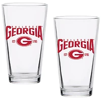 Georgia Bulldogs Two-Pack 16oz. Established Pint Glass Set