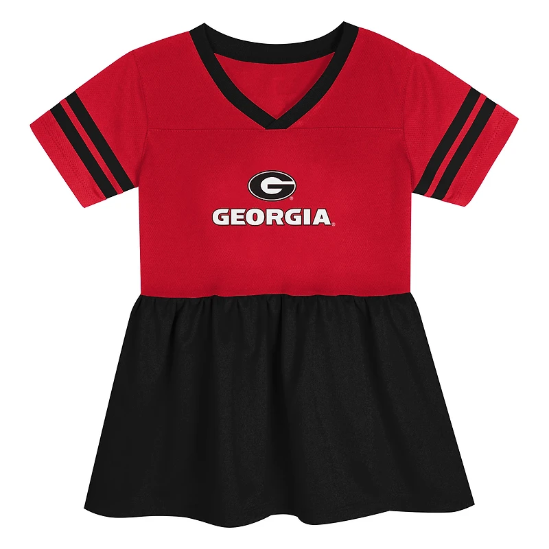 Robe en jersey rouge/noir pour filles de maternelle Outerstuff, motif Georgia Bulldogs Stadium Lights