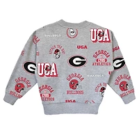Girls Youth Gameday Couture  Heather Gray Georgia Bulldogs Always On Repeat Pullover Sweatshirt