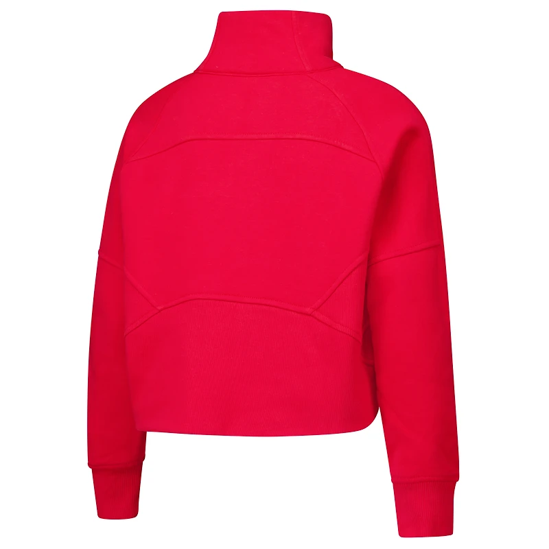 Sweat-shirt court en polaire à demi-zip Red Georgia Bulldogs Dawn pour filles