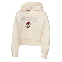 Sweat à capuche court surdimensionné Blitz pour fille Outerstuff Cream Georgia Bulldogs