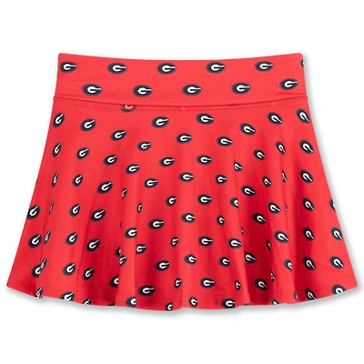 Jupe-short de tennis ZooZatz rouge à imprimé intégral Georgia Bulldogs pour filles