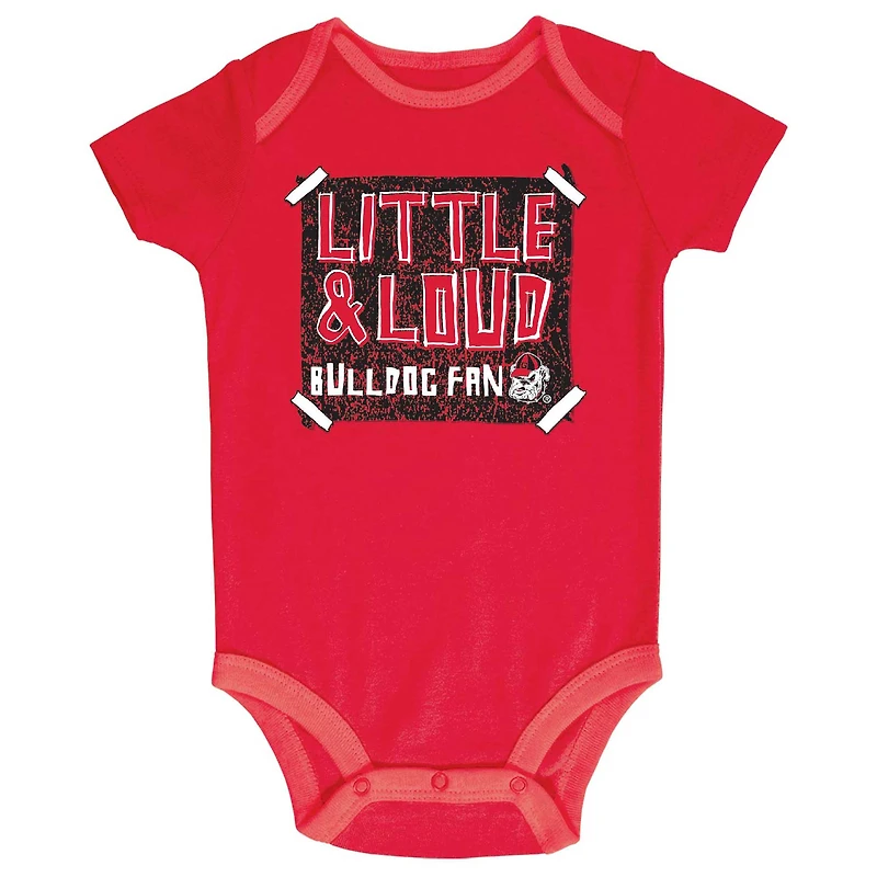 Infant Champion Red/Gray/White Georgia Bulldogs 3-Pack Bodysuit Set