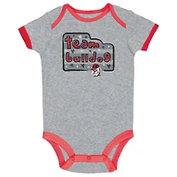 Lot de 3 cache-couches Georgia Bulldogs pour bébé Champion rouge/gris/blanc