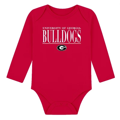 Infant Garb Red Georgia Bulldogs Ollie Long-Sleeve Bodysuit