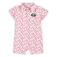 Grenouillère polo blanche Georgia Bulldogs Earnest pour bébé