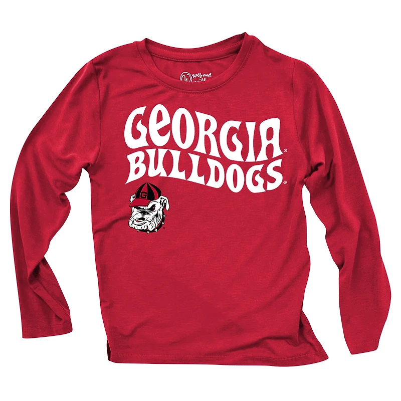 Ensemble haut à manches longues et leggings rayés tri-blend pour bébé Wes & Willy Georgia Bulldogs