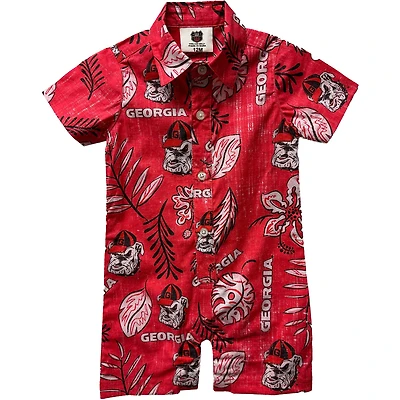 Infant Wes & Willy Red Georgia Bulldogs Vintage Floral Romper