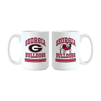 Logo Brands Georgia Bulldogs 15oz. Current & Throwback Mug Set