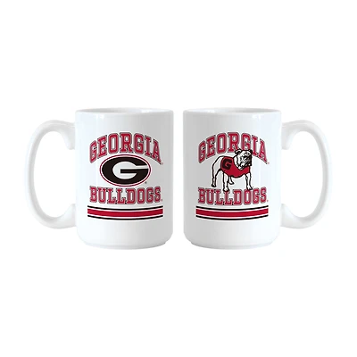 Logo Brands Georgia Bulldogs 15oz. Current & Throwback Mug Set