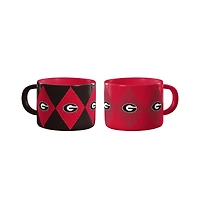 Logo Brands Georgia Bulldogs Two-Pack Diamond Mug Set
