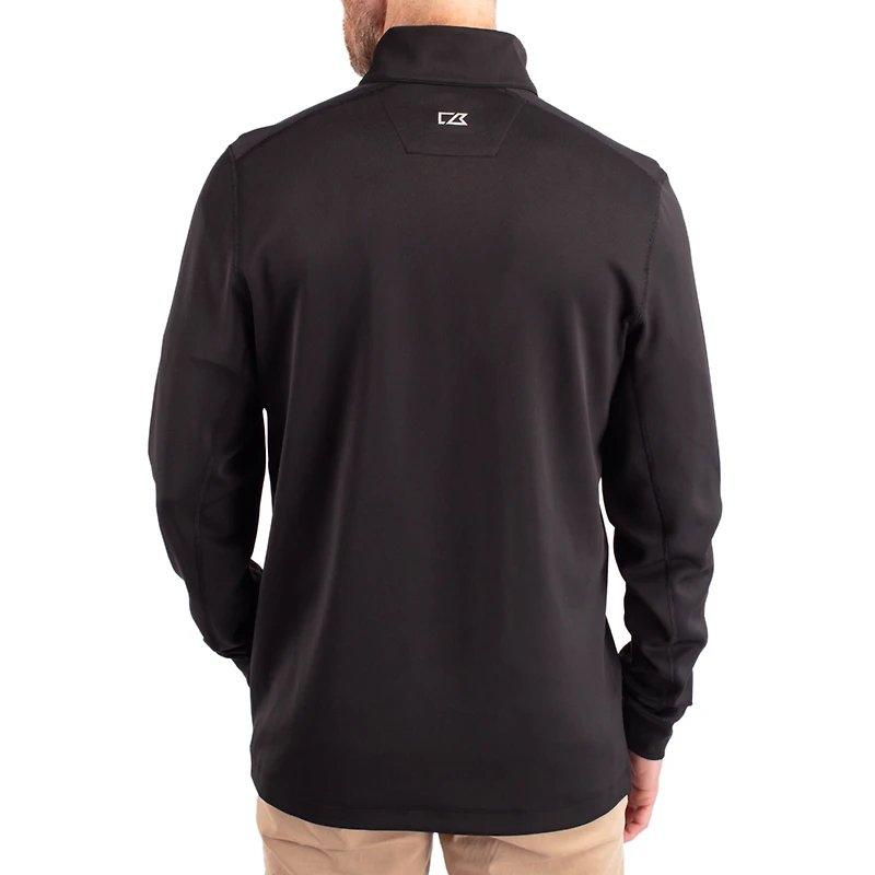 Men's Cutter & Buck  Black Georgia Bulldogs DryTec Traverse Stretch Eco Tri-Blend Quarter-Zip Pullover