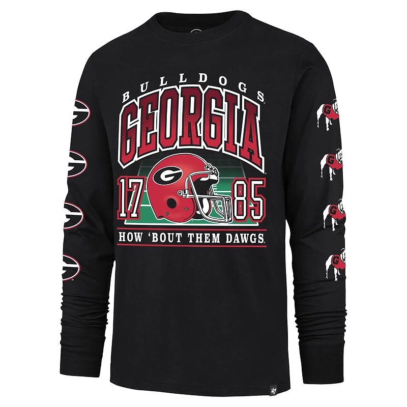 Men's '47  Black Georgia Bulldogs Go Big Long Sleeve T-Shirt