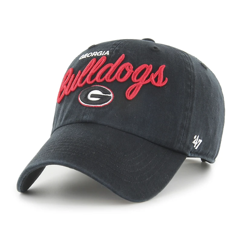Men's '47  Black Georgia Bulldogs Phoebe Clean Up Adjustable Hat