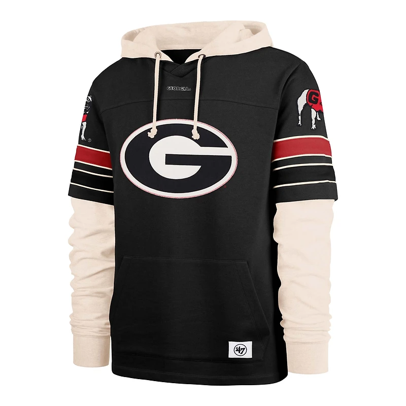 Sweat à capuche noir '47 Georgia Bulldogs Split Zone Cornerback Lacer pour homme