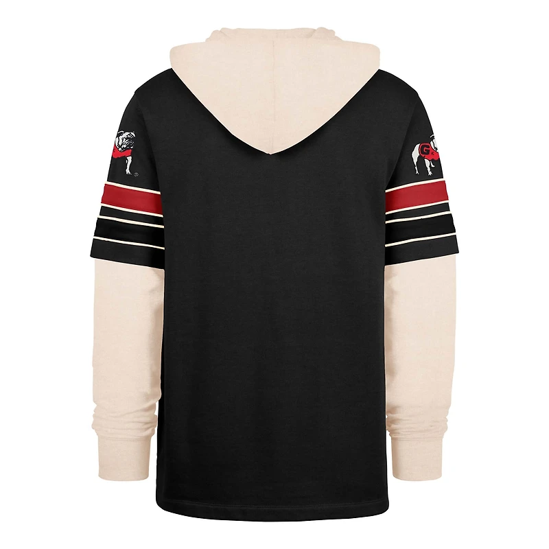 Sweat à capuche noir '47 Georgia Bulldogs Split Zone Cornerback Lacer pour homme