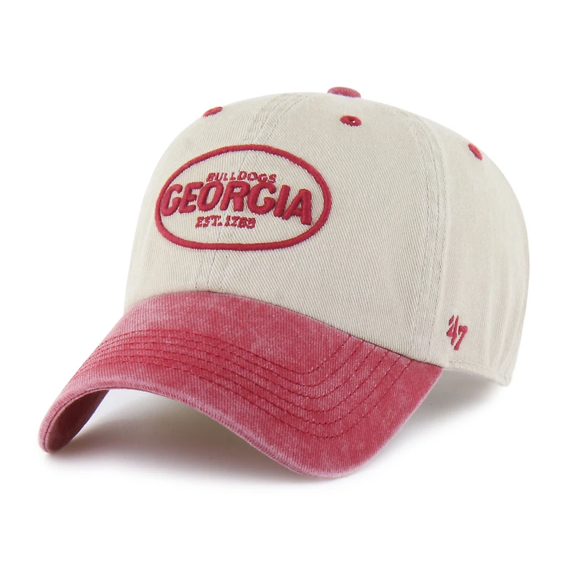 Casquette ajustable pour homme « 47 Cream Georgia Bulldogs Breaking Trail Clean Up »