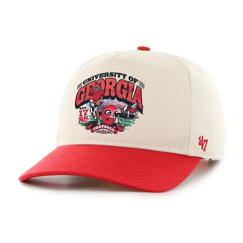 Chapeau Hitch déstructuré pour homme, modèle 47, motif Georgia Bulldogs, couleur naturelle.