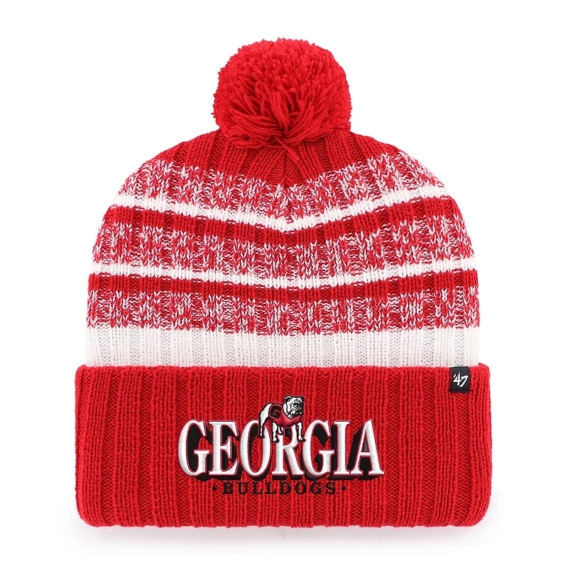 Bonnet à revers pour homme, modèle 47 Red Georgia Bulldogs Tavern, avec pompon