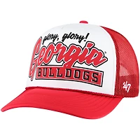 Men's '47 White/Red Georgia Bulldogs Article Foam Front Trucker Hat
