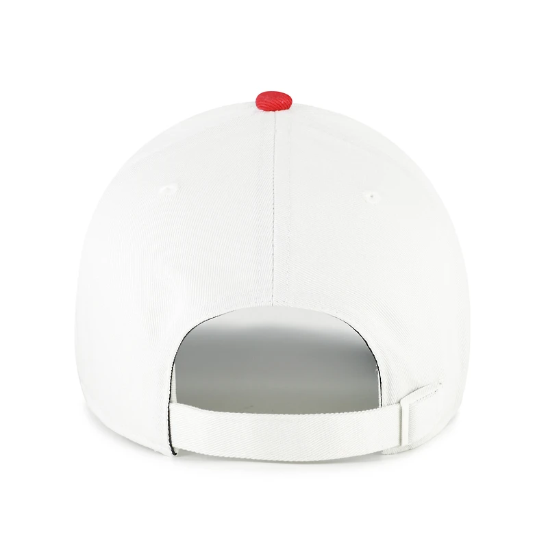 Men's '47 White/Red Georgia Bulldogs Contemporary Basics Two Tone Clean Up Adjustable Hat