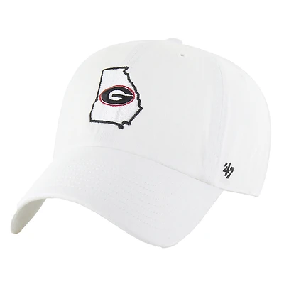 Casquette ajustable blanche Georgia Bulldogs Clean Up '47 pour homme