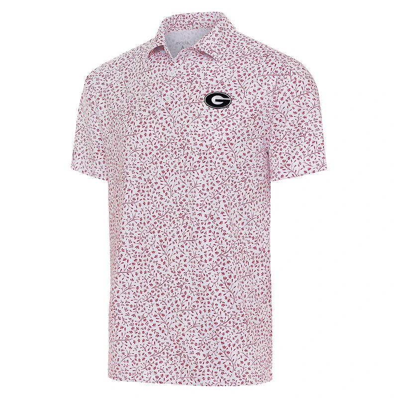 Polo Motion Antigua blanc/rouge pour homme des Georgia Bulldogs