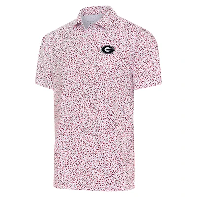 Polo Motion Antigua blanc/rouge pour homme des Georgia Bulldogs
