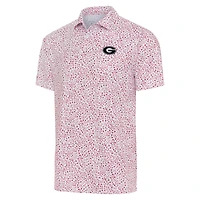 Polo Motion Antigua blanc/rouge pour homme des Georgia Bulldogs
