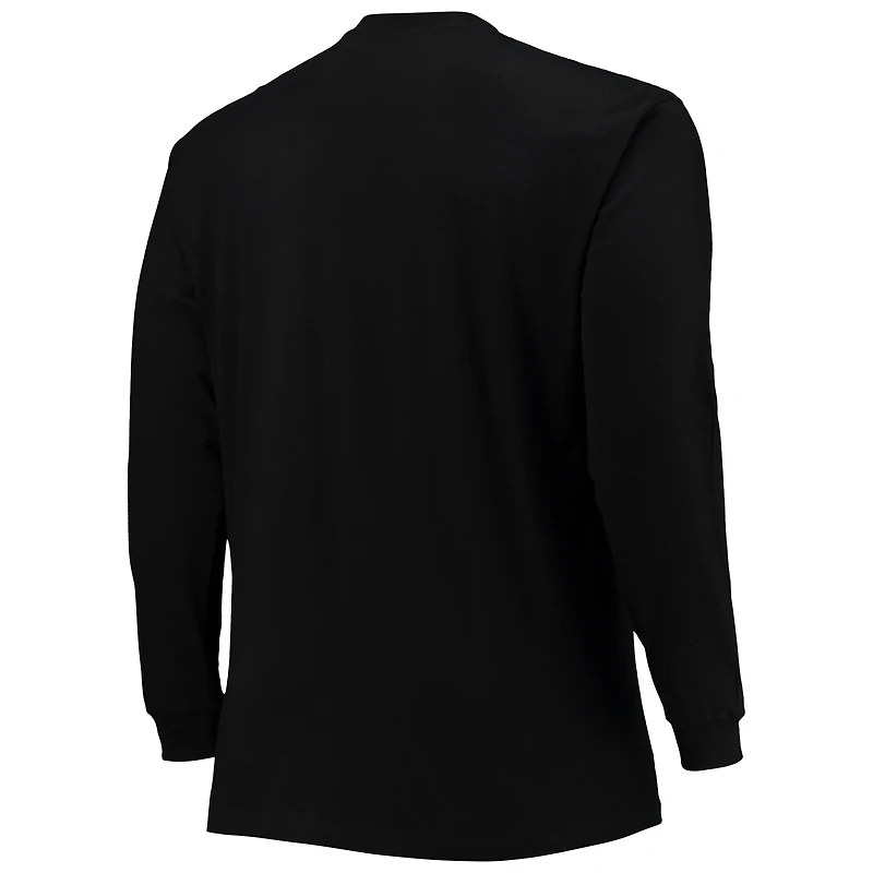Men's Champion Black Georgia Bulldogs Big & Tall 2-Hit Long Sleeve T-Shirt