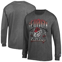 Men's Champion  Charcoal Georgia Bulldogs Bold Long-Sleeve T-Shirt