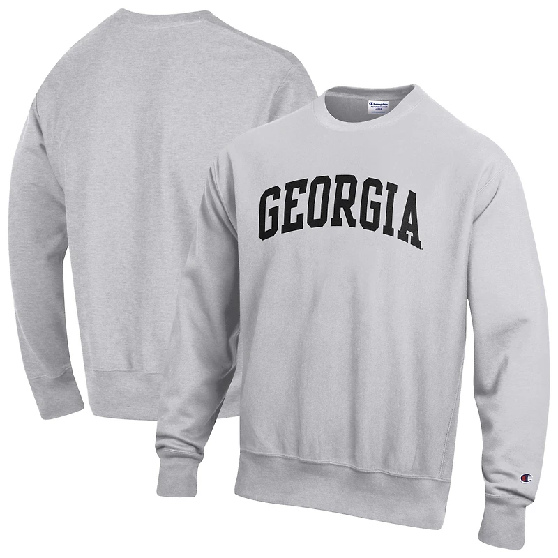 Sweat-shirt en molleton à tissage inversé Champion Gray Georgia Bulldogs pour homme