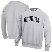 Sweat-shirt en molleton à tissage inversé Champion Gray Georgia Bulldogs pour homme