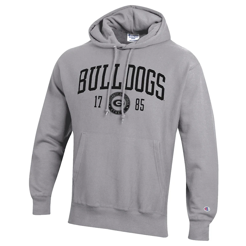 Men's Champion  Heather Gray Georgia Bulldogs Established Reverse Weave Hoodie