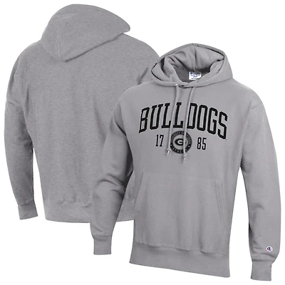 Men's Champion  Heather Gray Georgia Bulldogs Established Reverse Weave Hoodie