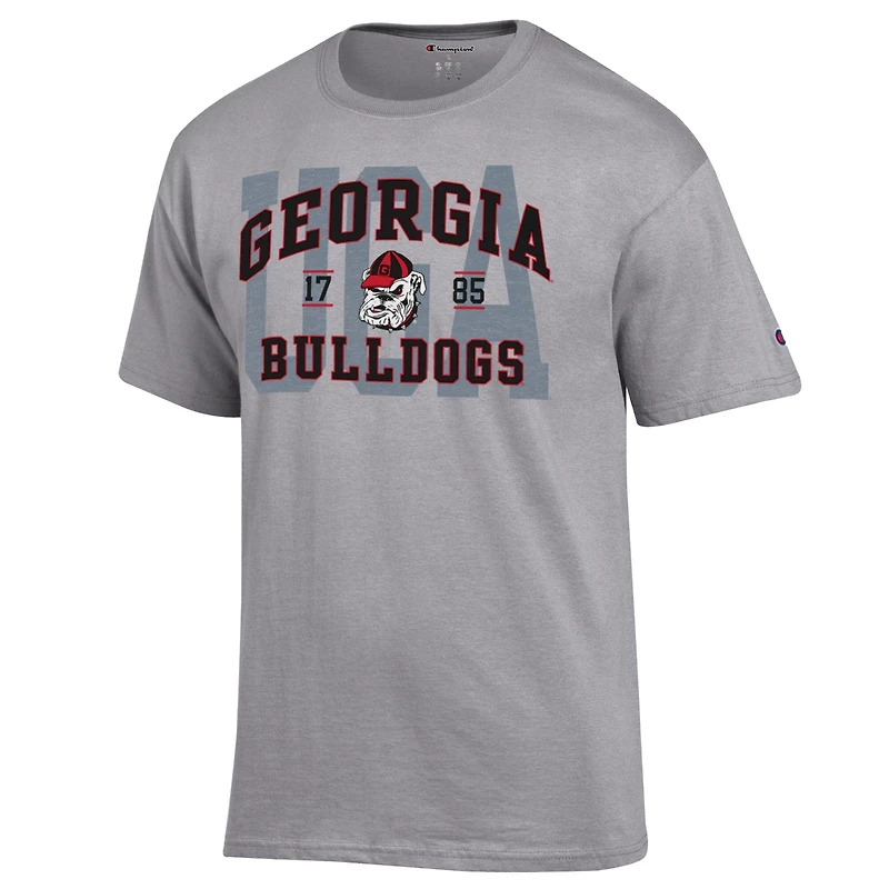 T-shirt universitaire Champion Heather Gray Georgia Bulldogs pour hommes