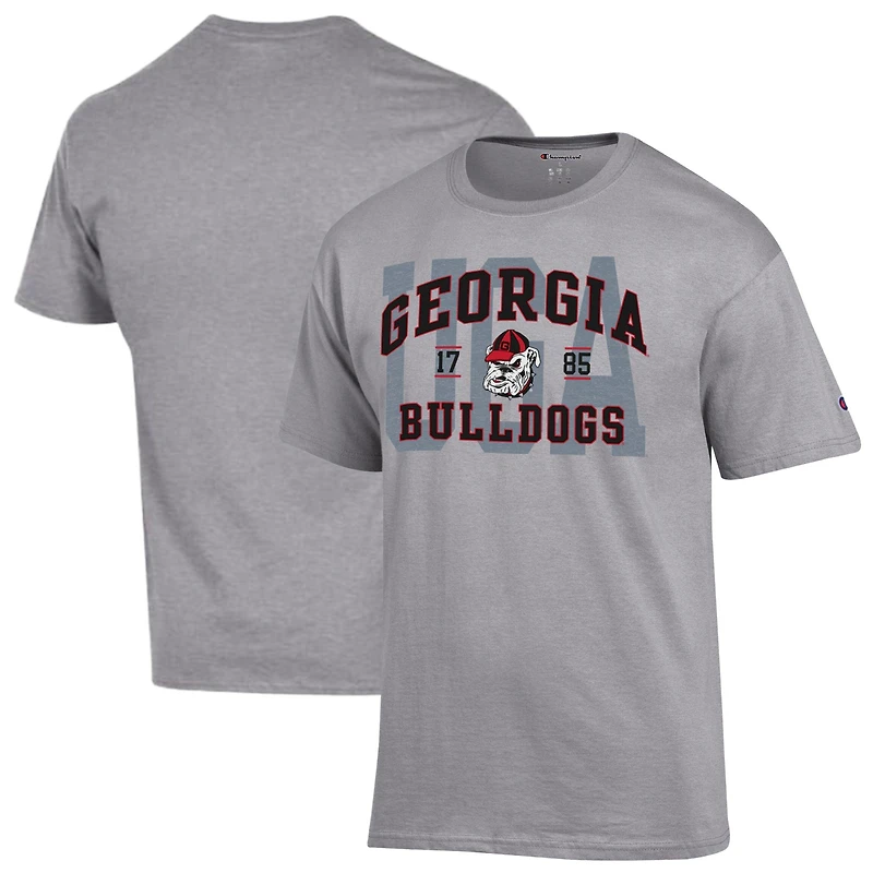 Men's Champion Heather Gray Georgia Bulldogs Varsity T-Shirt