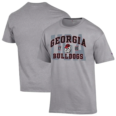 Men's Champion Heather Gray Georgia Bulldogs Varsity T-Shirt
