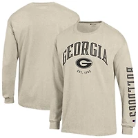Men's Champion  Heather Oatmeal Georgia Bulldogs Neutral Arch Long-Sleeve T-Shirt