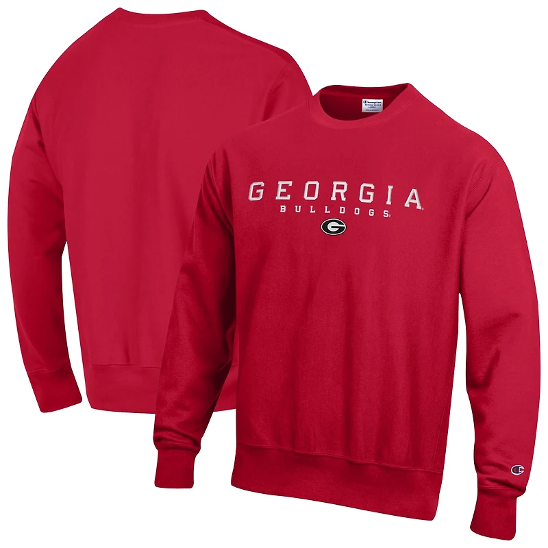 Men's Champion  Red Georgia Bulldogs Relentless Reverse Weave Sweatshirt