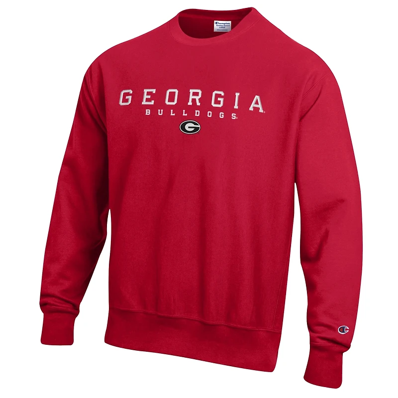 Sweat-shirt Champion rouge Georgia Bulldogs Relentless Reverse Weave pour homme