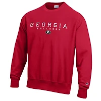 Sweat-shirt Champion rouge Georgia Bulldogs Relentless Reverse Weave pour homme