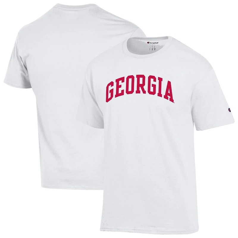 T-shirt blanc à manches courtes pour homme, motif Champion des Georgia Bulldogs