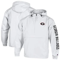 Veste à capuche demi-zip pliable Champion blanche Georgia Bulldogs pour homme